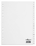 Durable 6168 02 Przekładki z tworzywa PP A4 nadruk A-Z kolor biały