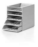 Pojemnik z 5 szufladkami IDEALBOX BASIC szary, Durable 1712003050