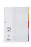 Durable 6732 27 Przekładki z tworzywa indeksy 5 częściowe VARICOLOR