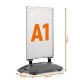 Potykacz na chodnik aluminiowy A1 uchylny Durable 5067 23 srebrny OUTDOOR