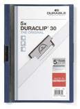 Durable 2227 07 Skoroszyt zaciskowy DURACLIP do 30 kartek niebieski 5 szt.