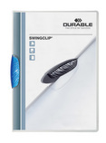 Durable 2260 06 Skoroszyt zaciskowy z klipsem odchylanym SWINGCLIP 30 niebieski DO WYCZERPANIA ZAPASÓW