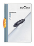 Durable 2260 09 Skoroszyt zaciskowy z klipsem odchylanym SWINGCLIP 30 pomarańcz.