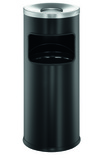  Durable 3332 01 Kosz na śmiecie SAFE, metalowy z popielnicą 17+2 l. czarny