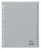 Durable 6520 10 Przekładki z tworzywa alfabetyczne indeksy A-Z tłoczone szare A4 XL