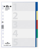 Durable 6737 27 Przekładki PP A4+ XL kolorowe bez nadruku 5 szt.
