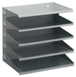 Durable 3360 10 Metalowy sorter do dokumentów 5 półek poziomy szary