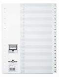 Durable 6163 02 Przekładki z tworzywa z nadrukiem indeksy 1-20 tłoczone białe