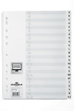 Durable 6164 02 Przekładki z tworzywa alfabetyczne indeksy A-Z tłoczone białe A4