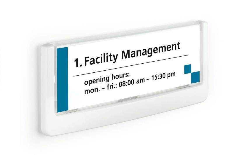Durable 4860 02 Click Sign tabliczka informacyjna 149 x 52,5 mm biała