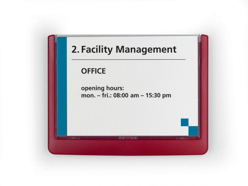 Durable 4861 03 Click Sign tabliczka informacyjna 149 x 105,5 mm czerwona