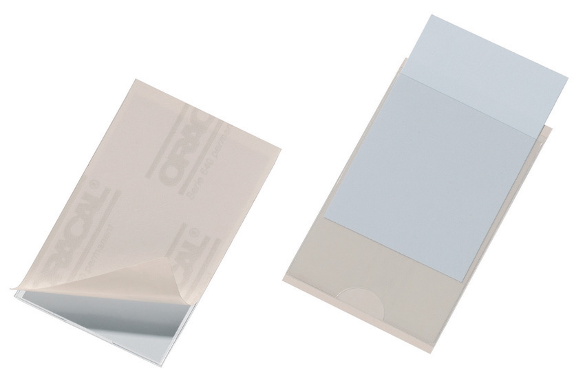 Durable 8379 19 Pocketfix kieszeń samoprzylepna PCV 90x57mm 100 szt. na wizytówki