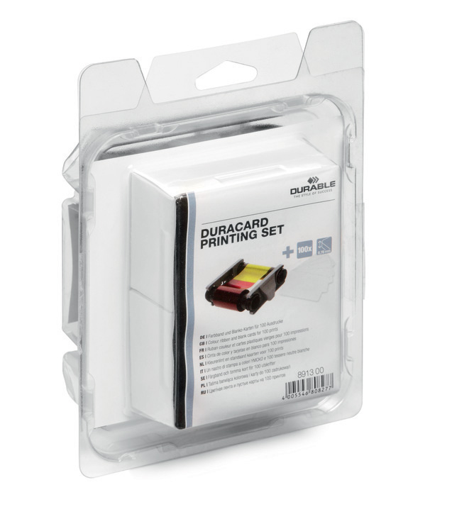 Durable 8913 00 Kaseta kolorowa i 100 kart plastikowych DURACARD Printing set