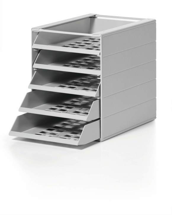 Pojemnik z 5 szufladkami IDEALBOX BASIC szary, Durable 1712003050
