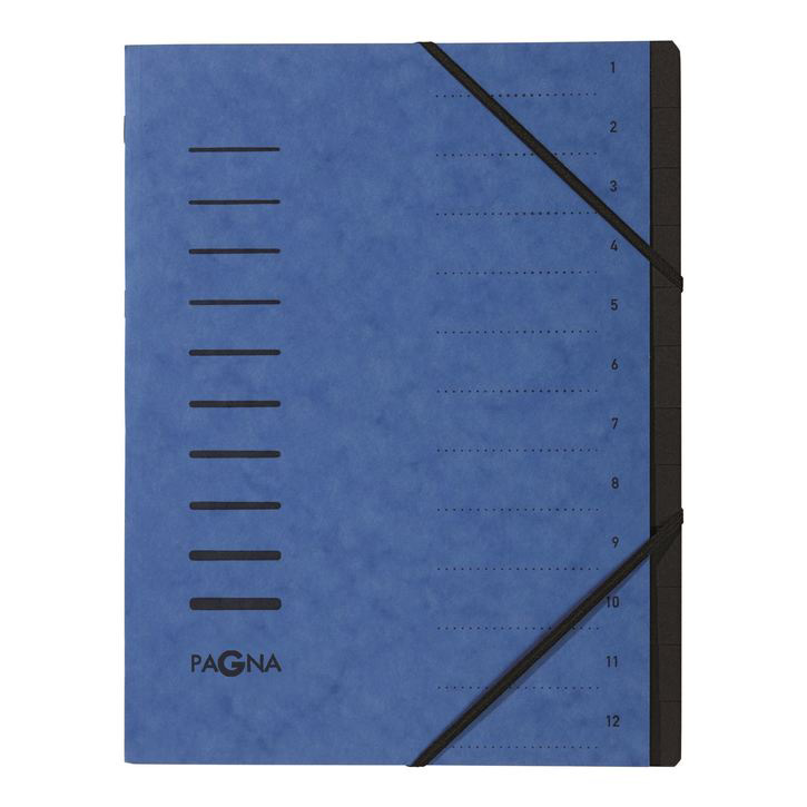 Pagna 40059 02 Teczka segregująca 12 częściowa, preszpanowa niebieska