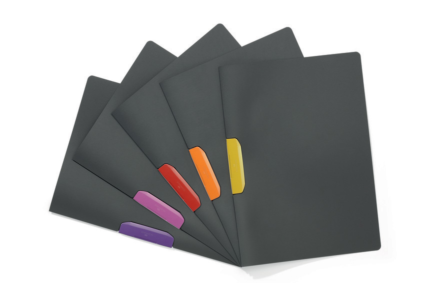 Durable 2304 00 Skoroszyt grafitowy z klipsem Duraswing kolor mix op. 5 szt.