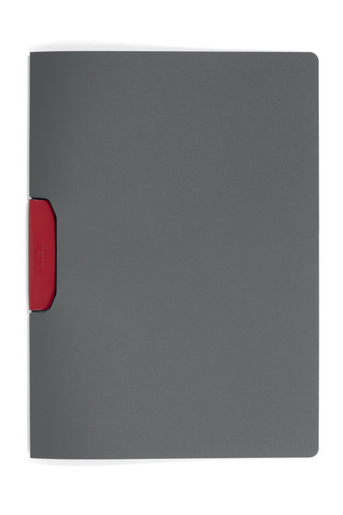 Durable 2304 03 Skoroszyt grafitowy z klipsem Duraswing klips czerwony op. 5 szt.
