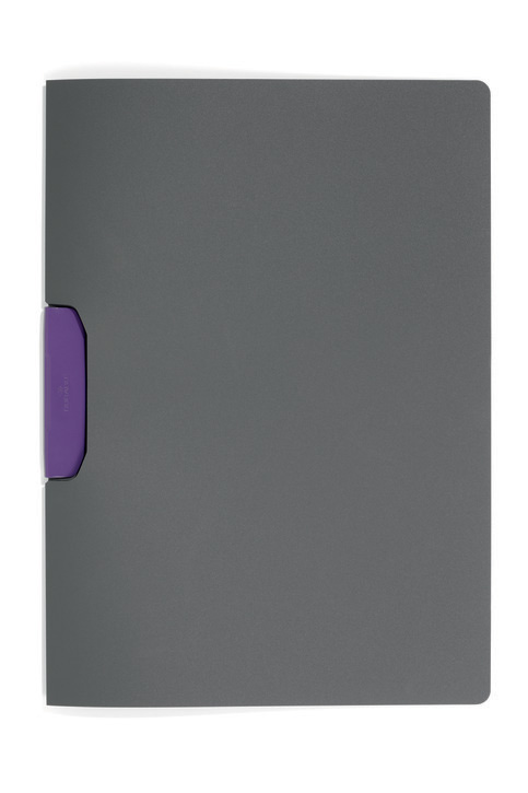 Durable 2304 12 Skoroszyt grafitowy z klipsem Duraswing klips purpurowy op. 5 szt.
