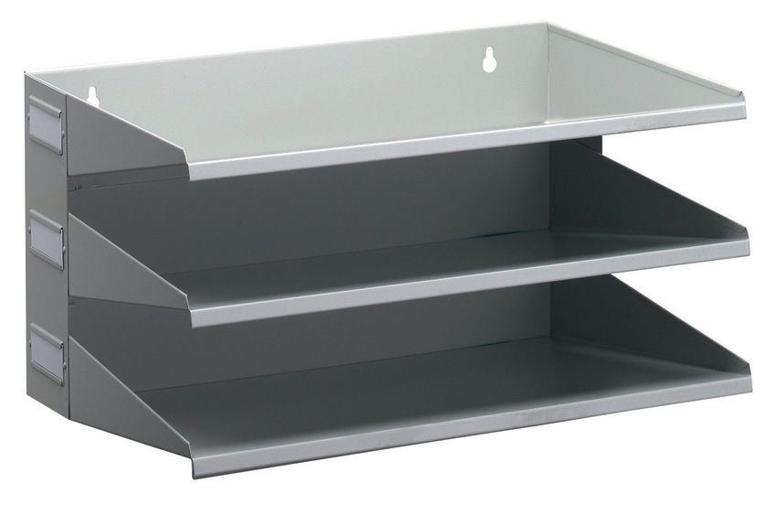 Durable 3359 10 Metalowy sorter do dokumentów 3 półki poziomy szary