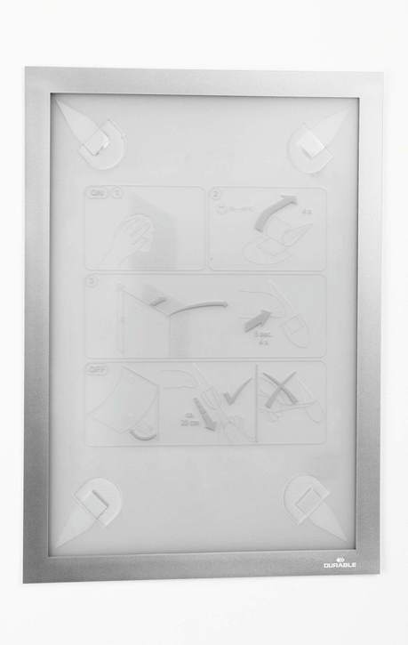 Durable 4843 23 Ramki magnetyczne odklejalne A4 Duraframe Wallpaper 1szt. srebrne