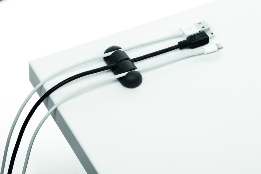 Cavoline Clip 3 Samoprzylepny uchwyt na trzy kable w grafitowym kolorze 2 szt. w opakowaniu