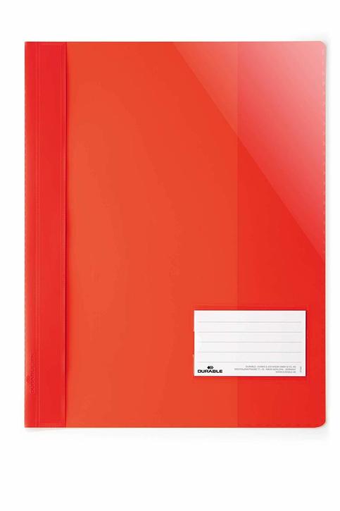 Durable 2690 03 Skoroszyt A4+ MAX przeźroczysty z okienkiem 25 szt. czerwony