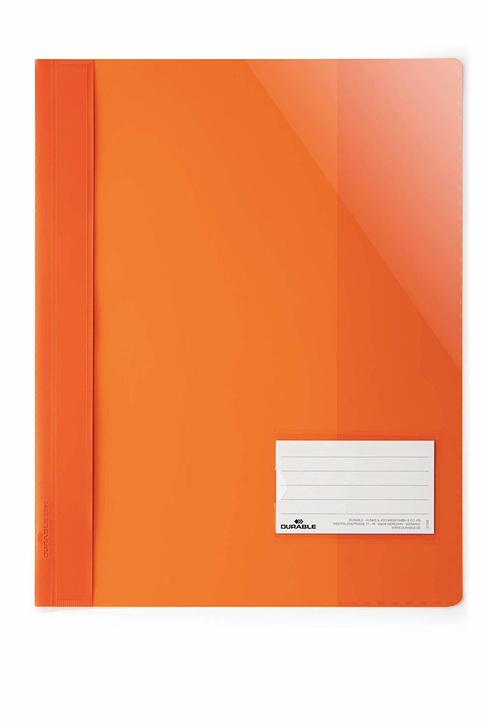 Durable 2690 09 Skoroszyt A4+ MAX przeźroczysty z okienkiem 25 szt. pomarańcz.
