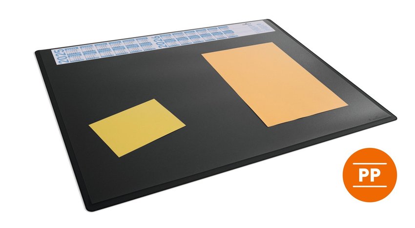 Durable 722301 Podkład na biurko 650x500 mm z przezroczystą nakładką PP czarny
