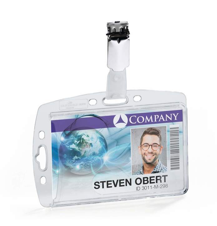 Durable 8956 19 Etui akrylowe na 1 kartę magnetyczną z kombi klipem 1 szt.