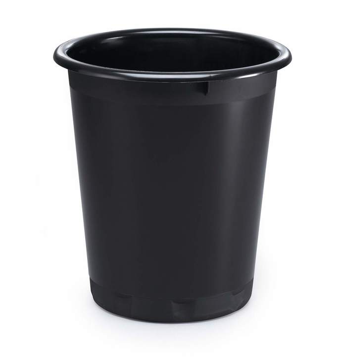 Durable 1701572221 Plastikowy kosz na śmieci BASIC 13L okrągły czarny