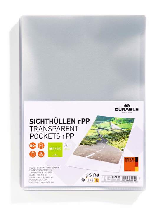 Durable 2478 19 Obwoluta L rPP A4 grubość 100 mic. opakowanie 100 szt.