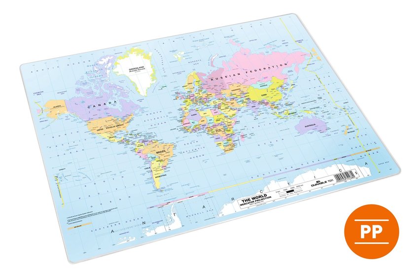 Durable 7231 19 Podkład na biurko z mapą świata 500 x 380 mm PP