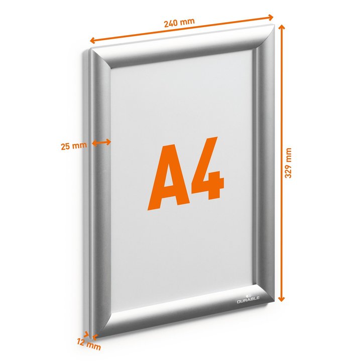 Aluminiowa ramka zatrzaskowa A4 Durable 5061 23 srebrna OUTDOOR
