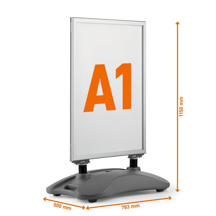 Potykacz na chodnik aluminiowy A1 uchylny Durable 5067 23 srebrny OUTDOOR