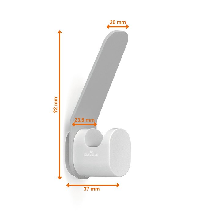 Durable 1849 10 Wieszak pojedynczy, aluminiowy na ubrania 4 szt. szary