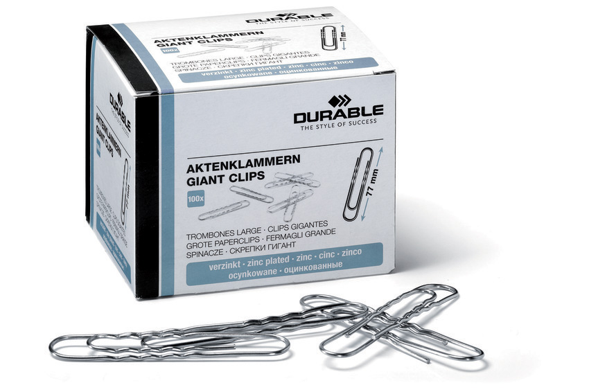 Durable 1227 25 Spinacze 77 mm cynkowane opakowanie 100 szt.