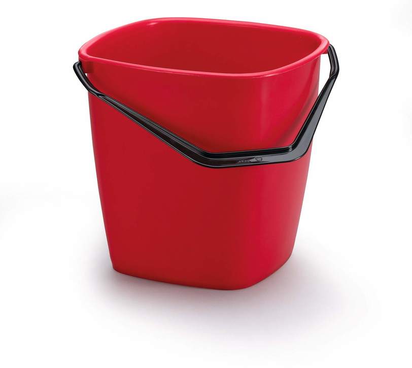 Wiadro plastikowe 9,5 lit. Durable 1809413080, z rączką, czerwone