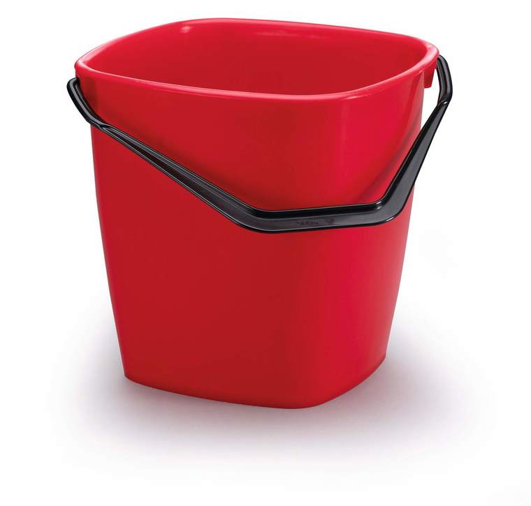 Wiadro plastikowe 14 lit. Durable 1809414080, z rączką, czerwone