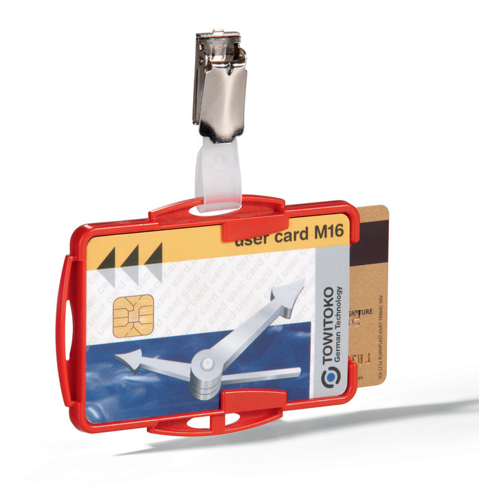 Durable 8218 03 Etui do 2 kart magnetycznych identyfikacyjnych, z klipem 25 szt