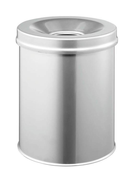Durable 3305 23 Kosz na śmiecie metalowy 15 lit. pokrywa gasząca ogień-srebrny