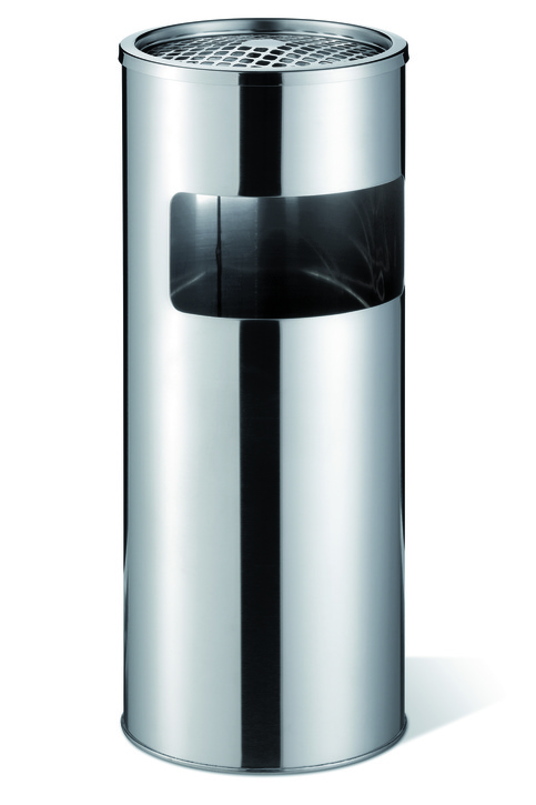 Durable 3373 23 Kosz na śmiecie okrągły z popielnicą 17+2 l. stal nierdzewna