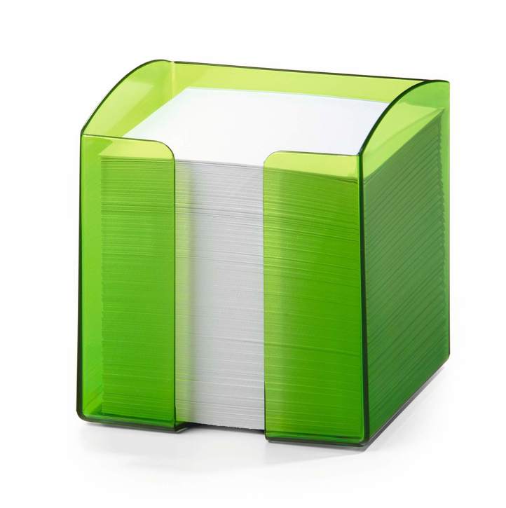 TREND Durable 1701682017 Pojemnik 90x90mm z 800 karteczkami zielony-przezrocz.
