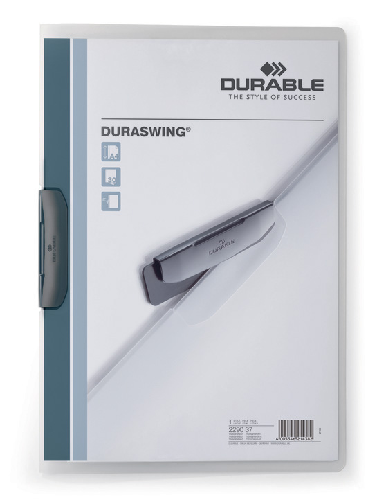 Durable 2290 37 Skoroszyt zaciskowy z klipsem DURASWING matowy półprzezropczysty