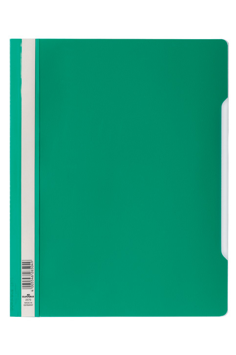 Durable 2570 05 Skoroszyt sztywny A4 krystaliczna przednia strona spód zielony 100 szt.