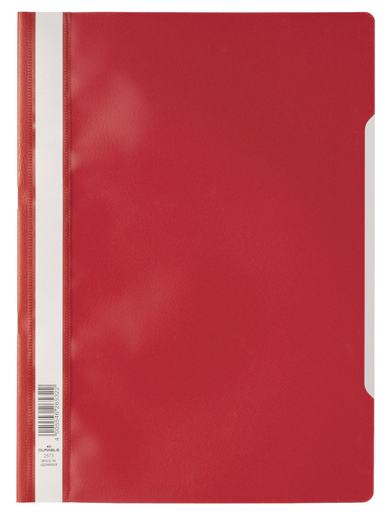 Durable 2573 03 Skoroszyt A4 z przezroczystą okładką popularny z PP czerwony 1 szt.
