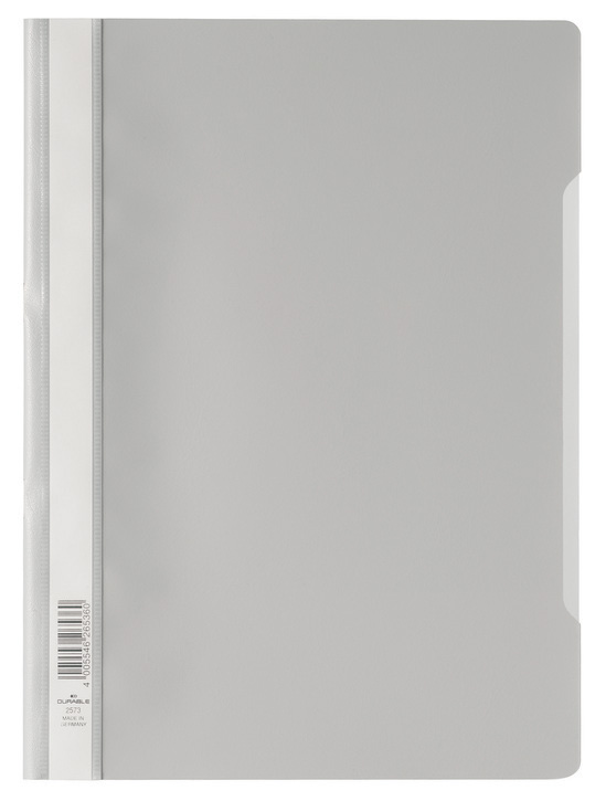 Durable 2573 10 Skoroszyt A4 z przezroczystą okładką popularny z PP szary 1 szt.