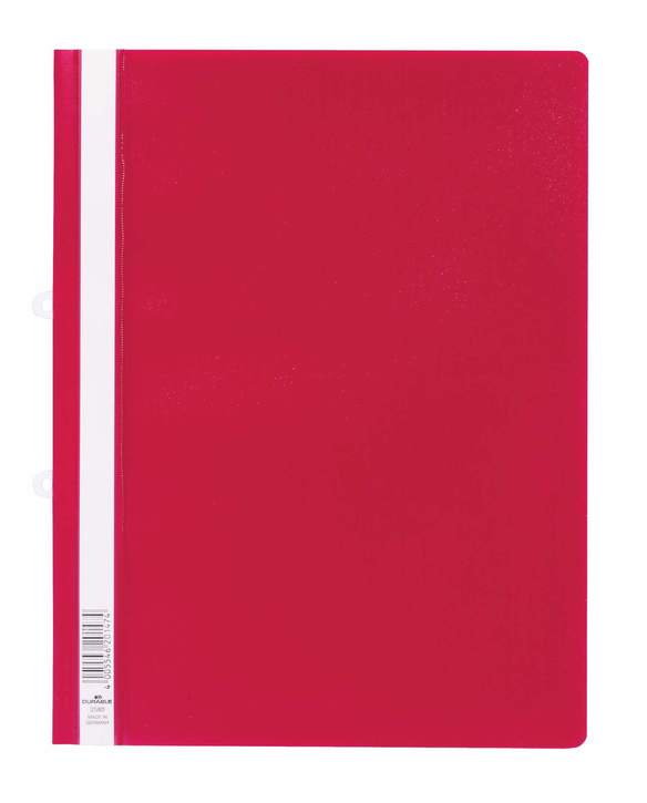 Durable 2580 03 Skoroszyt A4+ Crystal do wpinania w segregator czerwony