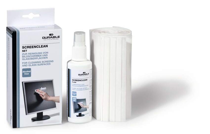 Durable 5707 Zestaw płyn 125ml i 20 chusteczek do czyszczenia ekranów SCREENCLEAN