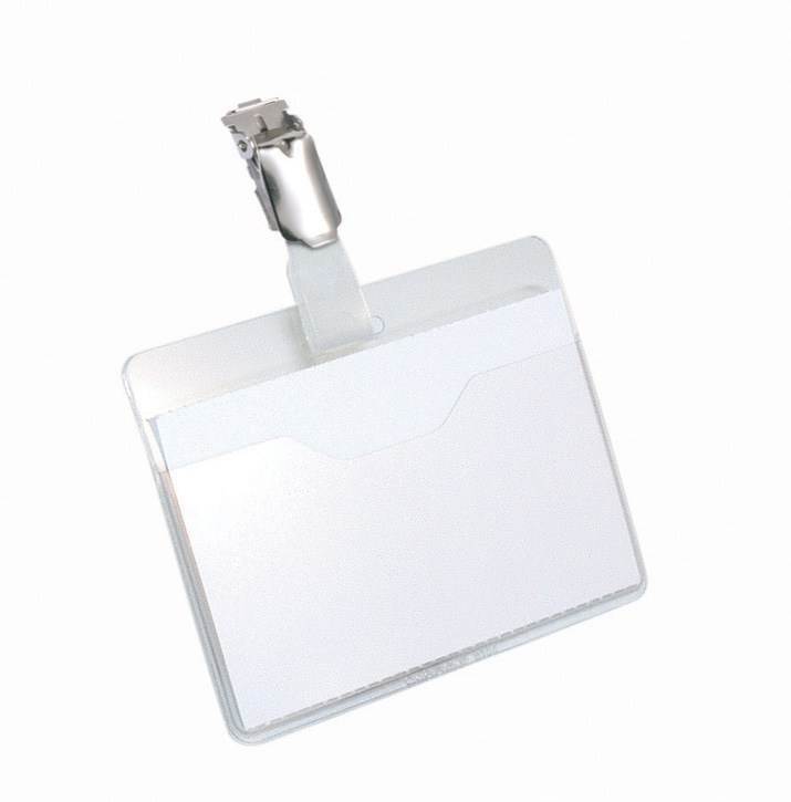 Durable 8106 19 Identyfikatory 60x90mm op. 25 szt. z klipem metalowym przezroczyste