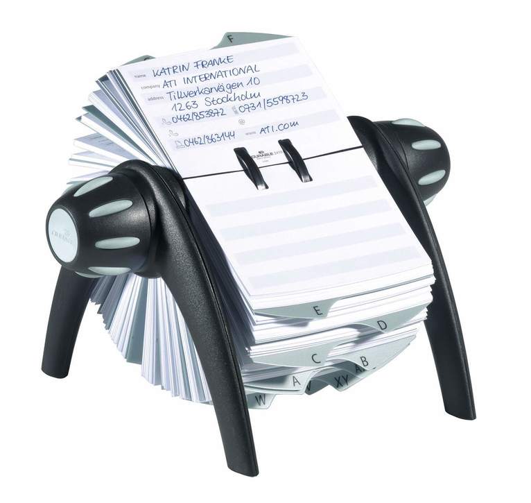 Durable 2416 01 TELINDEX flip kartoteka obrotowa czarna